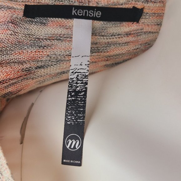 Kensie Top Sweater Womens Size M Medium Pink Gray Long Sleeve V Neck Lightweight - Picture 5 of 6